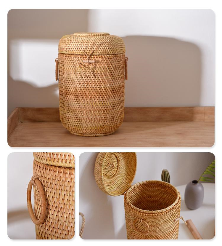 Handwoven Rattan Tea Storage B - Food Storage With Dividers recension och pris