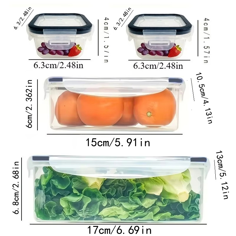 8Pcs Set Includes 4 Containers - Food Storage With Dividers recension och pris