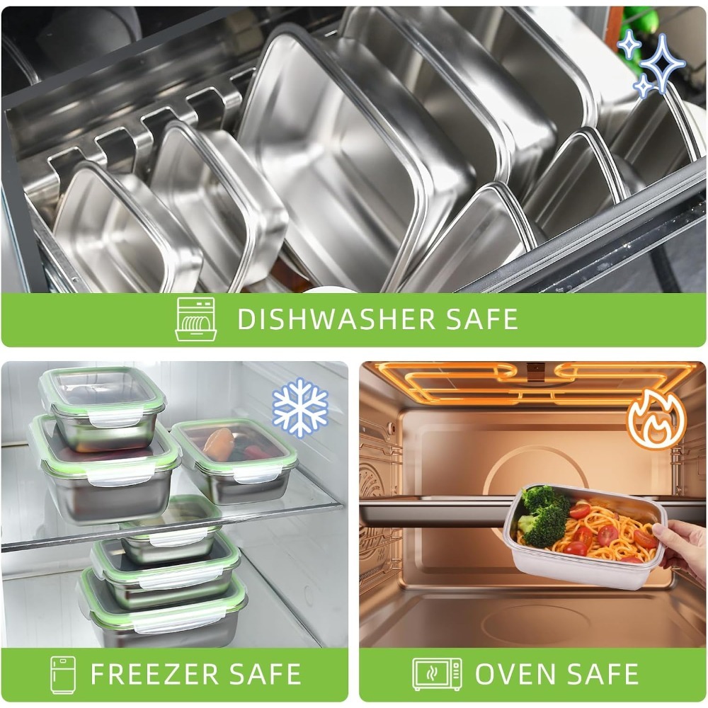 1/3 Piece Food Storage Contain - Food Storage Oven Safe recension och pris